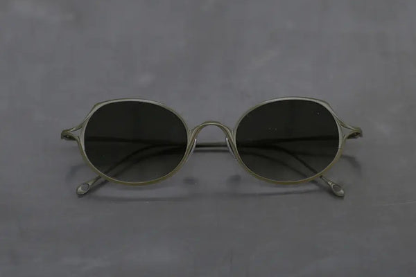Rigards RG1090TI Series Beta Titanium Hand Polished Glasses RG-RG1090TI-GLKYGLP Olive Frame Matte Green Lenses